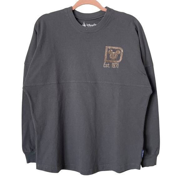 Disney Spirit Jersey Adult Small Gray Walt Disney World Sequins Cotton Shirt - Picture 1 of 11